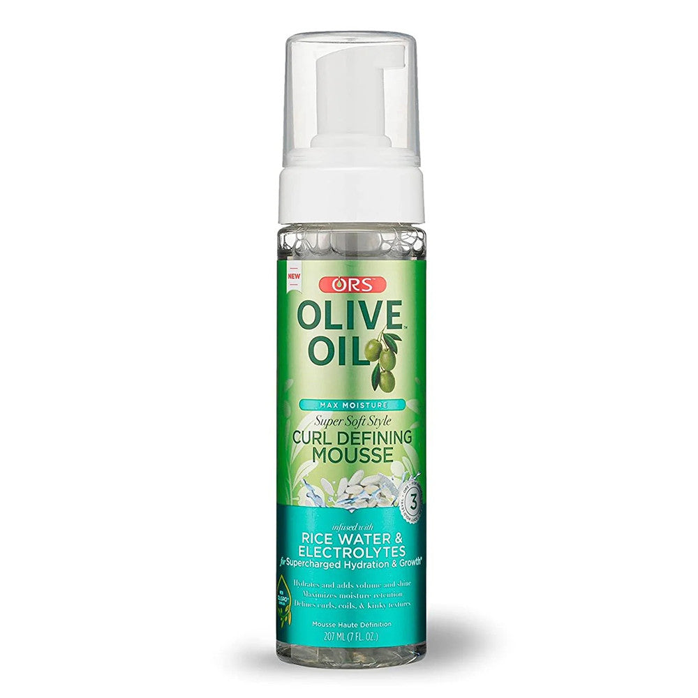 ORS Olive Oil Max Moisture Super Soft Style Curl Defining Mousse, 7 Oz