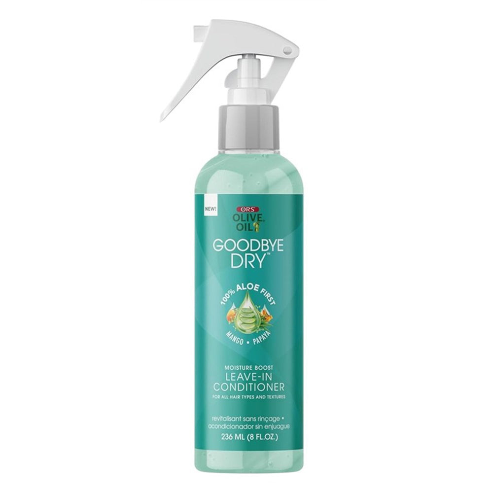 Ors Olive Oil Goodbye Dry Moisture Boost Leave In Conditioner with Aloe Helps Restore and Lock in Moisture 8Oz (236ml)