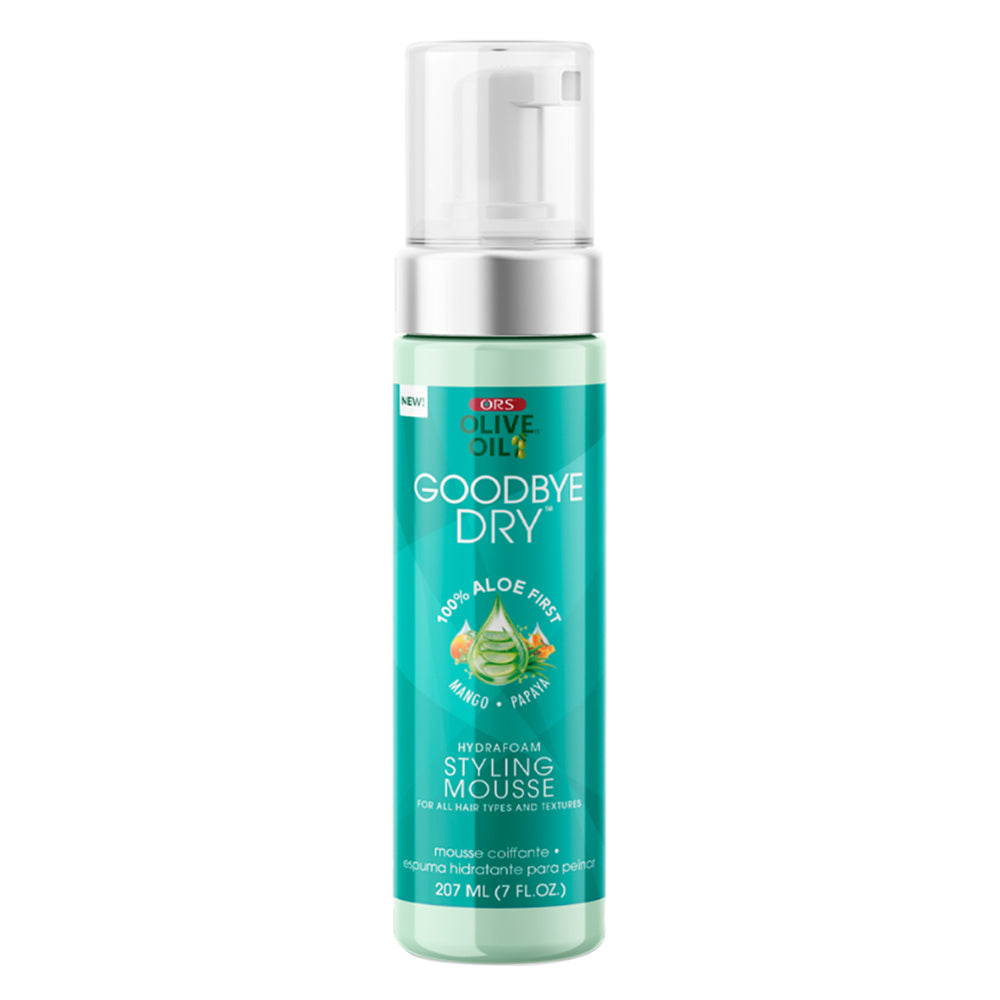 Ors Olive Oil Goodbye Dry Hydrafoam Styling Mousse with Aloe Locks In Moisture for All Hair Types 7Oz (207ml)