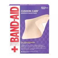 Band-Aid Brand First Aid Adhesive Gauze Pad, 4.5in x 5.5in, 4 Ea