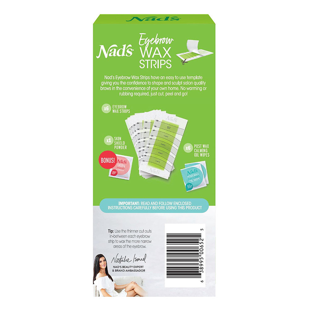 Nads Eyebrow Wax Strips Facial Hair Removal for Eyebrow Shaping, 6 Ea