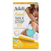 Nads Natural Wax Strip Kit for Body and Face Hair Removal, 32 Ea