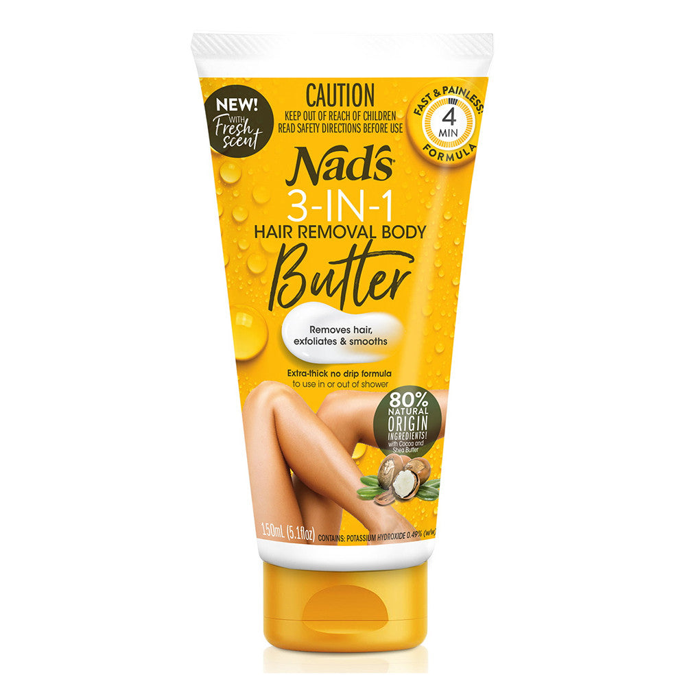 Nads 3 in 1 Hair Removal Body Butter Cream, 5.1 Oz