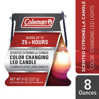 Coleman Color Changing Led Citronella Outdoor Scented 25+ Hours Candle, 8 Oz