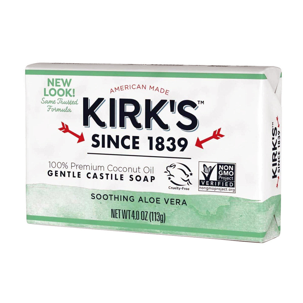 Kirks Original Coco Castile Bar Soap with Aloe Vera, 4 Oz