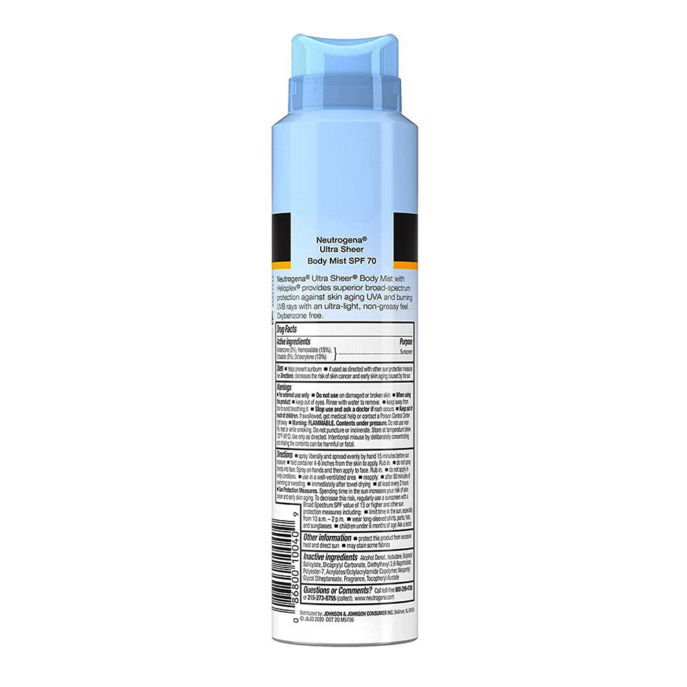 Neutrogena Ultra Sheer Lightweight Sunscreen Spray, SPF 70, 5 Oz