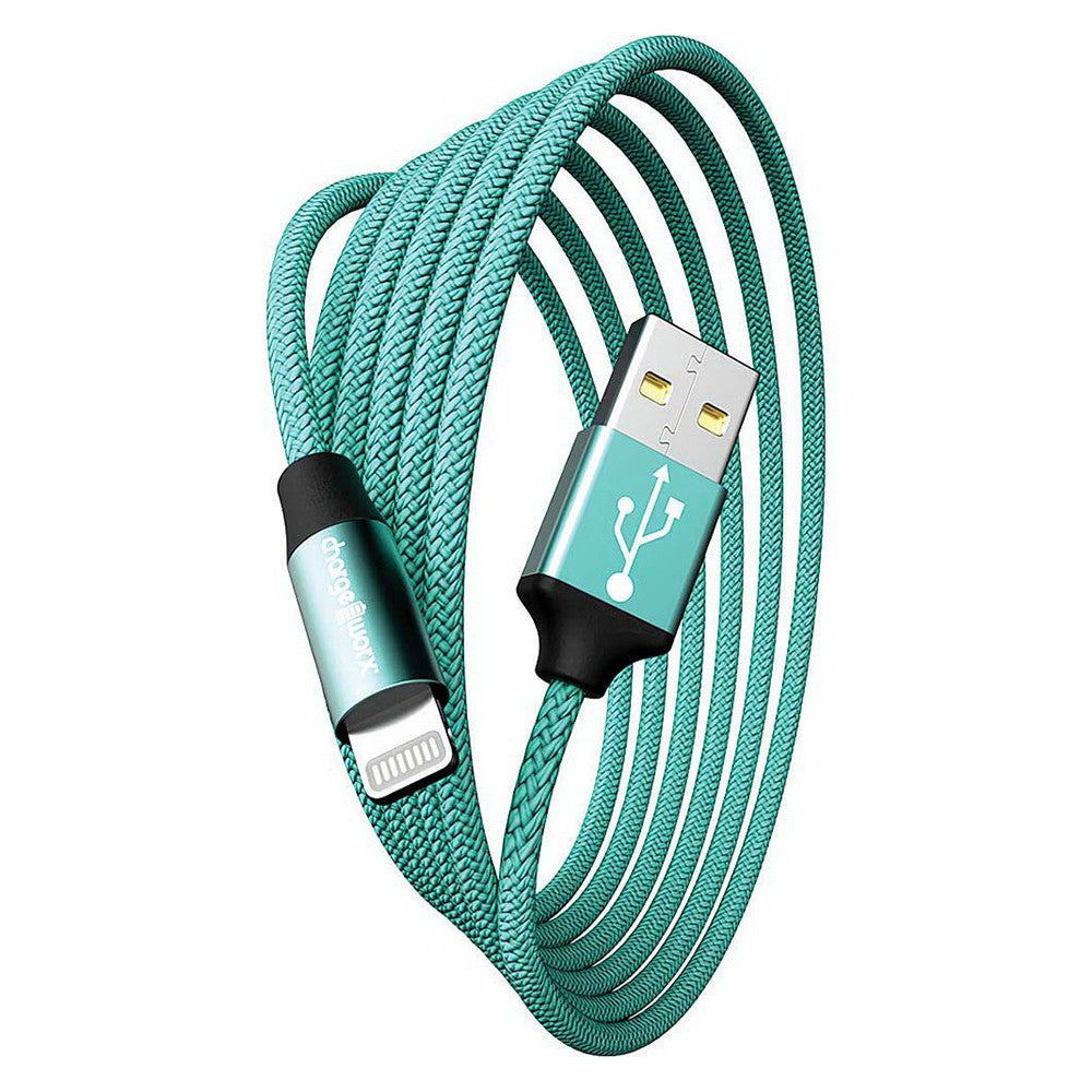 Chargeworx 6 Inch Lightning Usb Teal Cable Connector, Green, 1 Ea