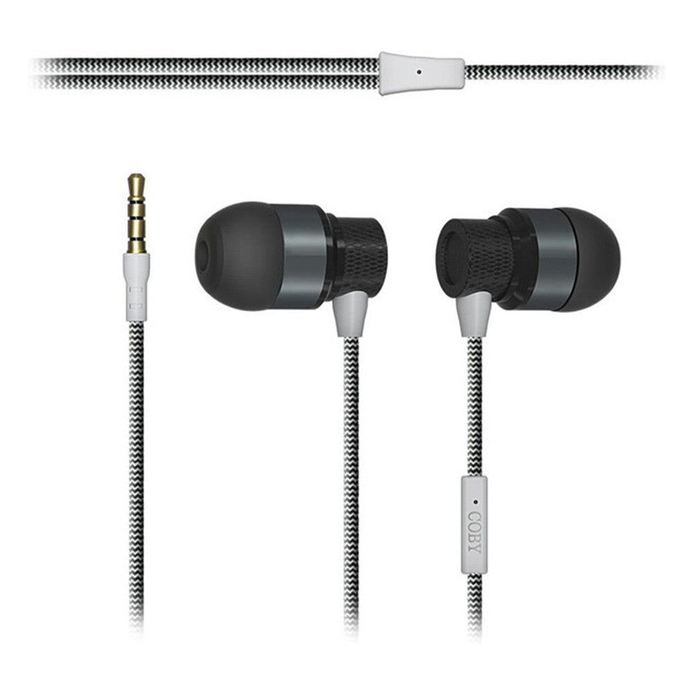 Coby Wired Earphones, Black, 1 Ea