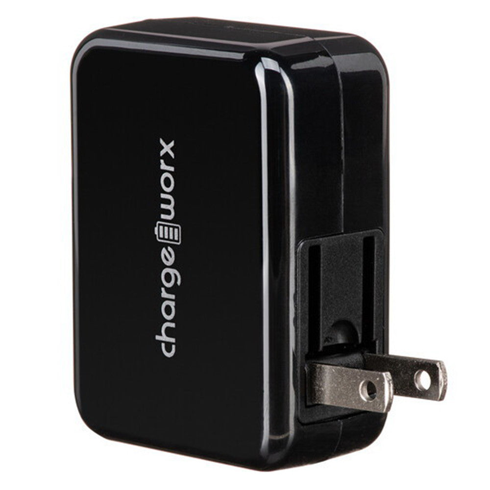 Chargeworx 4 Port Usb Travel Wall Charger, Black, 1 Ea