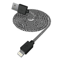 Chargeworx 6 Inch Lightning Braided Sync and Charge Cable, Black, 1 Ea