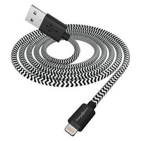 Chargeworx 3 Inch Braided Charge and Sync Lightning Cable, Black, 1 Ea