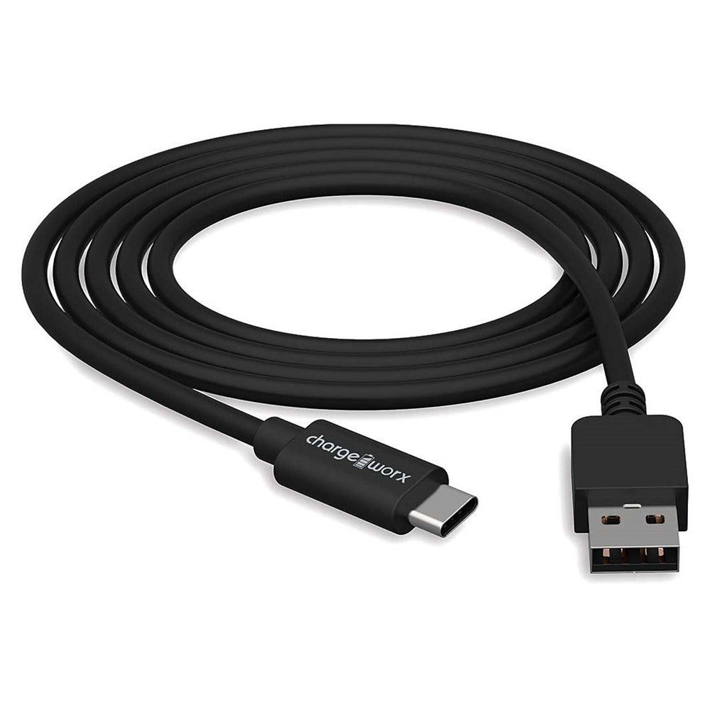 Chargeworx 3 Inch Usb C to Usb A Sync and Charge Cable, Black, 1 Ea