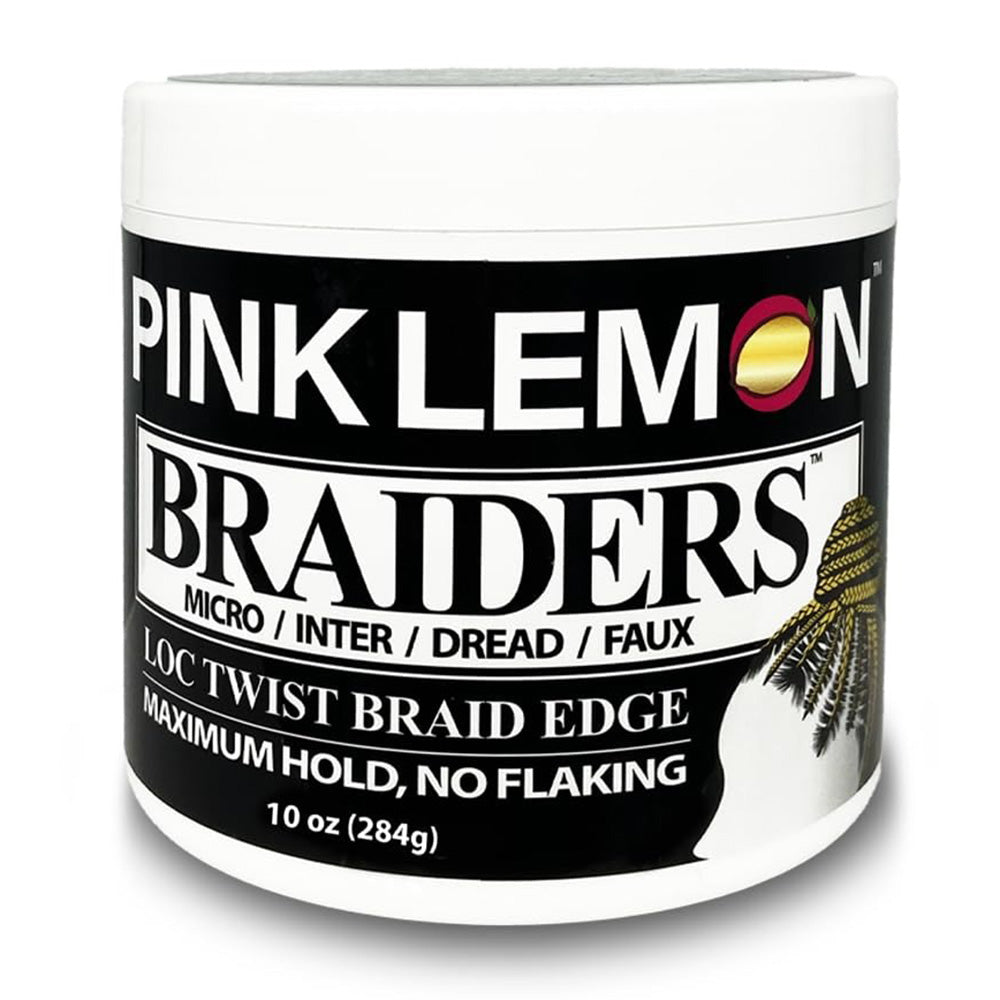 Pink Lemon Braiders Hair Gel with Maximum Hold No Flaking and Long Lasting Hold 10Oz (284g)