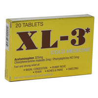 XL-3 Cold Medicine Tablets, 20 Ea