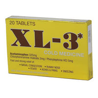 XL-3 Cold Medicine Tablets, 20 Ea