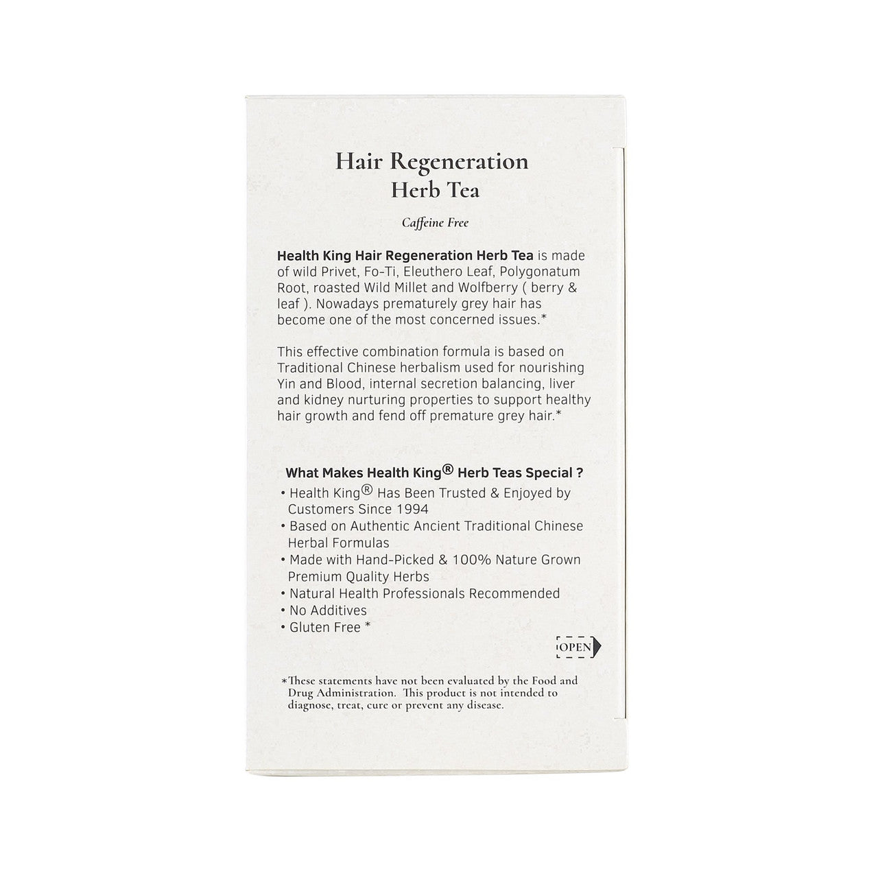 Health King Tea Hair Regeneration Herb Tea - 20 Tea Bags