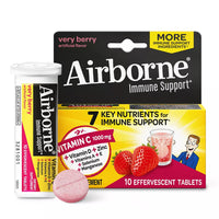 Airborne Immune Support Supplement With Herbs, Vitamins And Minerals, Very Berry - 10 Ea