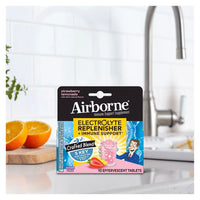 Airborne Electrolyte Replenishment And Immune Support Tablets, Strawberry Lemonade, 10 Ea