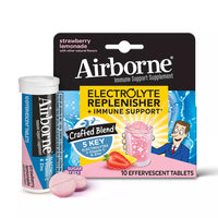 Airborne Electrolyte Replenishment And Immune Support Tablets, Strawberry Lemonade, 10 Ea