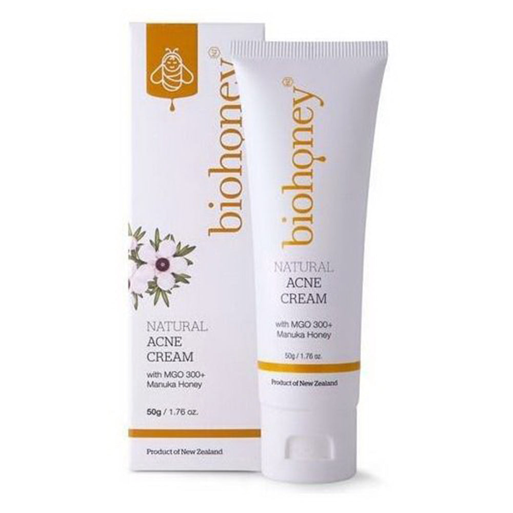 Bio Honey Natural Acne Cream Treatment with Manuka Honey Apricot Oil Soothes and Replenishes the Skin 1.76Oz (50g)