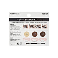 Ruby Kisses GoBrow Eyebrow Kit (RBKT01 - Black Dark Brown), 1Ea