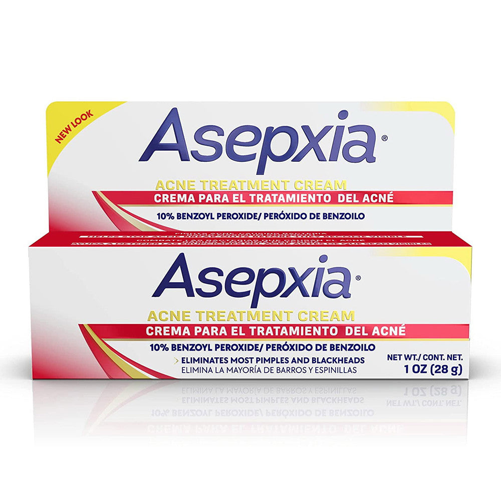 Asepxia Acne Spot Treatment Cream with 10% Benzoyl Peroxide for Pimples and Blackhead, 1 Oz