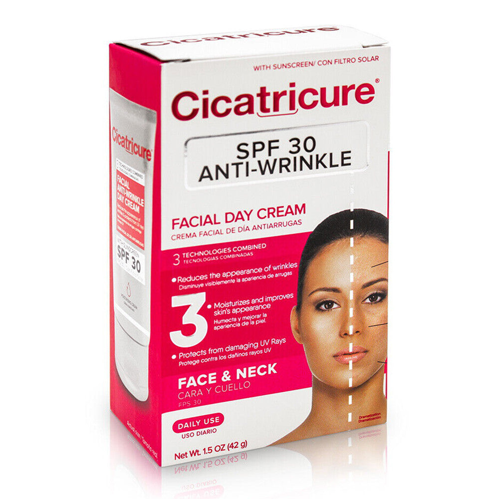 Catricure Anti-Wrinkle Face and Neck Facial Day Cream with Sunscreen SPF 30, 1.5 Oz
