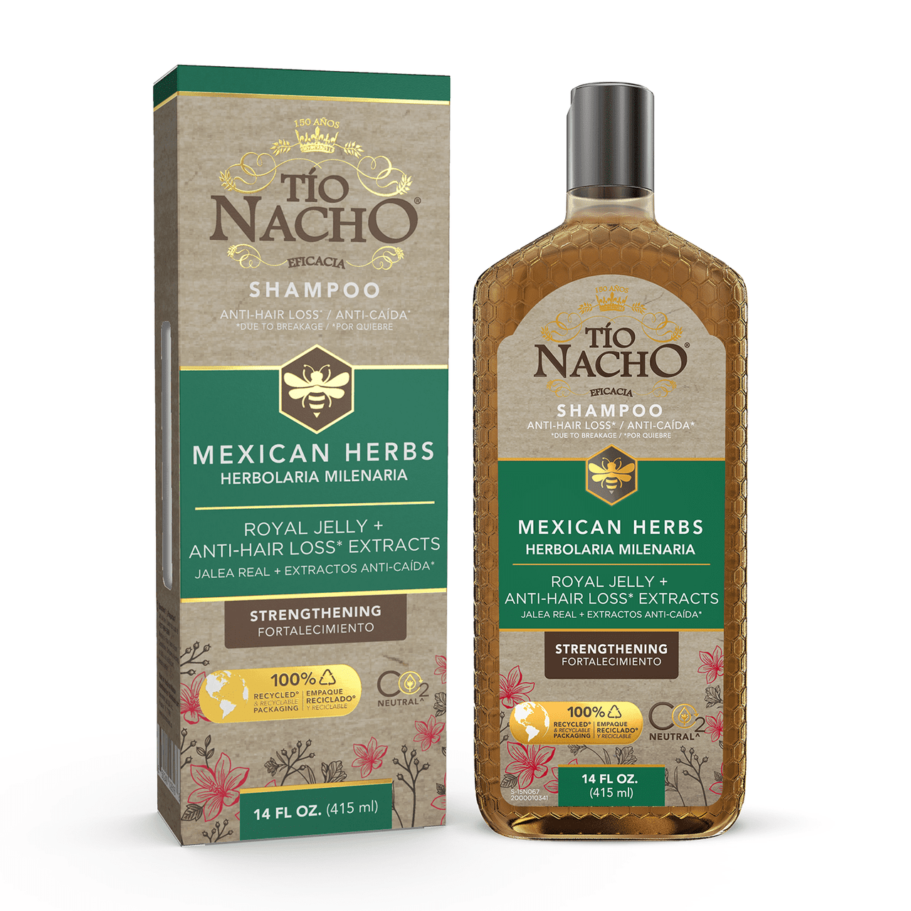 Tio Nacho Mexican Herbs Hair Strengthening Shampoo, Royal Jelly - 14 Oz