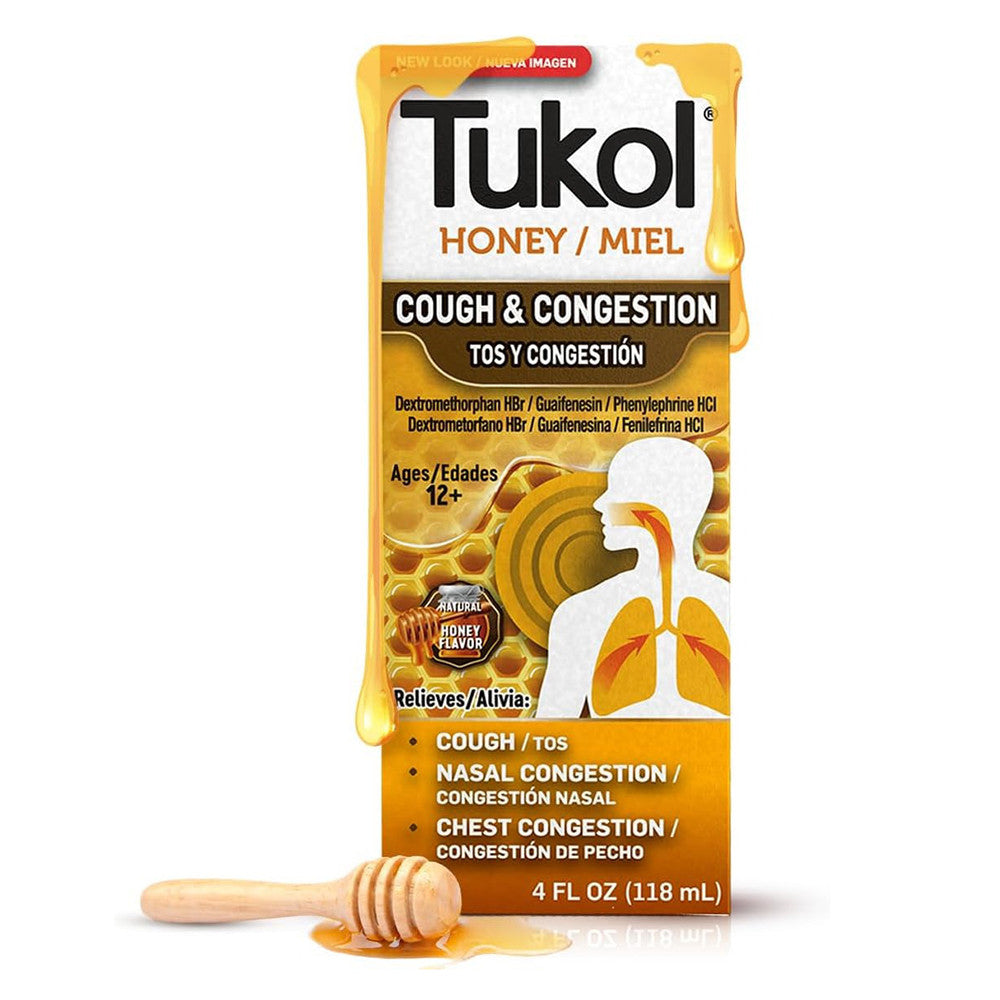 Tukol Daytime Honey Multisymptom Cold and Flu Relief Syrup, 4 Oz