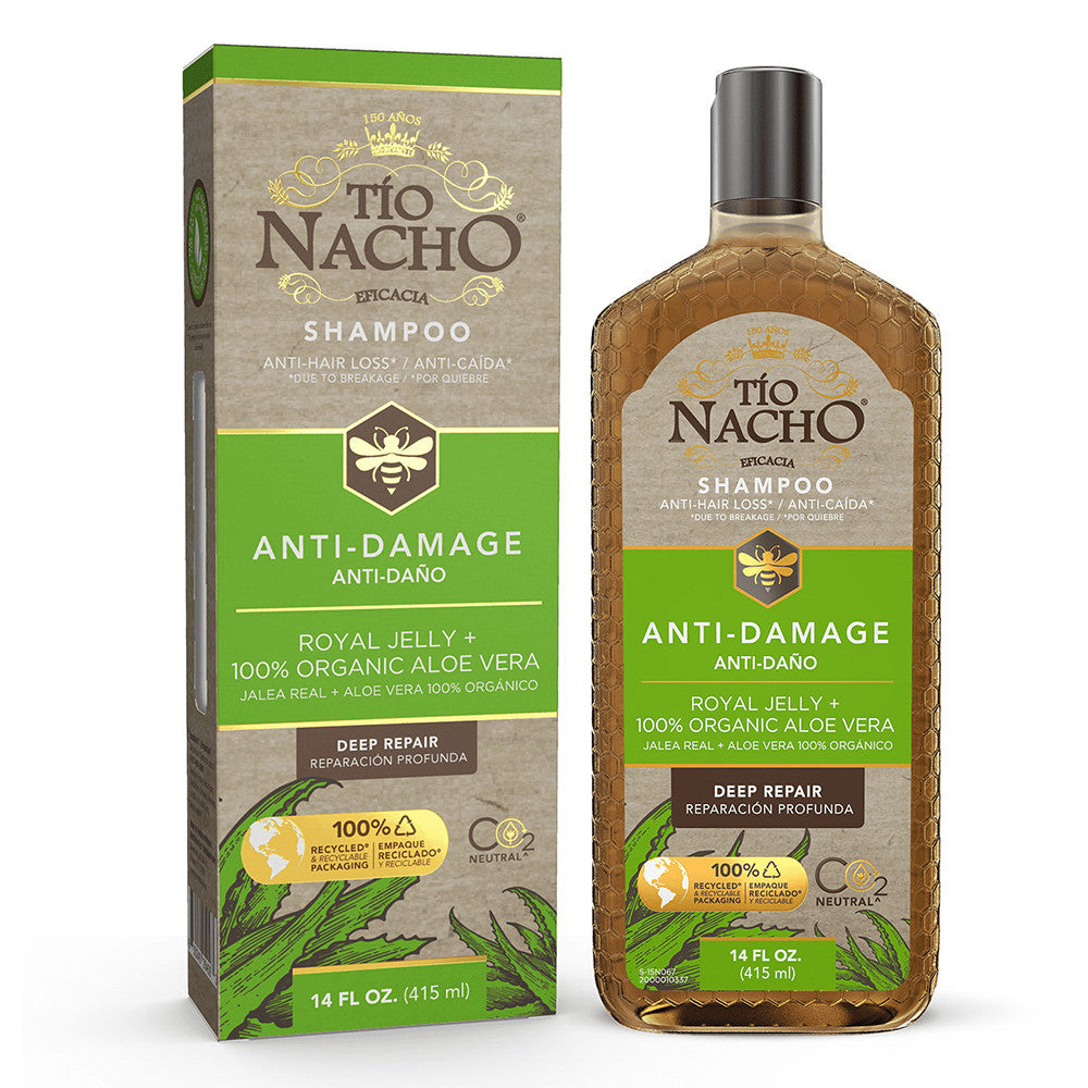Tio Nacho Anti Damage Deep Repair Shampoo with Aloe Vera all Hair Types, 14 Oz