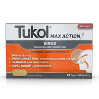 Tukol Max Action Sinus Headache, Nasal and Congestion Relief Caplets, 20 Ea