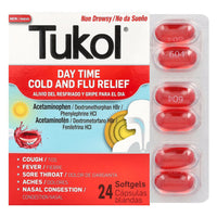 Tukol Day Time Cold and Flu Relief Softgels, 24 Ea