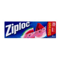 Ziploc Storage Bags, Quart - 25 Ea, 12 Pack