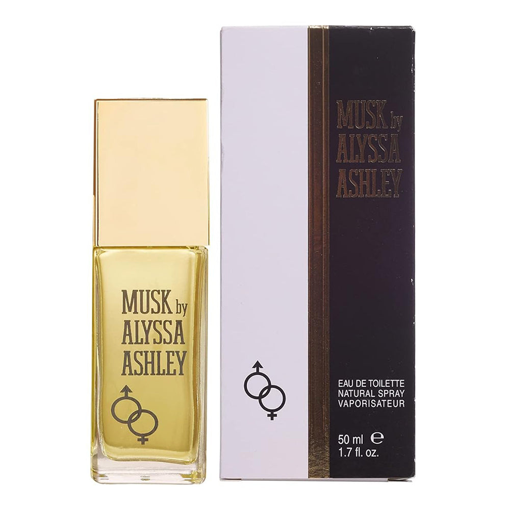 Alyssa Ashley Musk Eau de Toilette Spray for Unisex Long-Lasting Fragrance 1.7Oz (50ml)