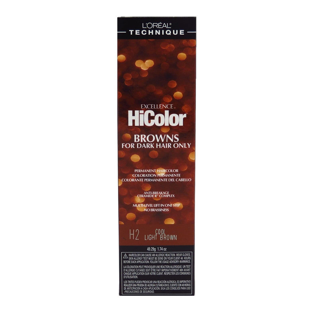 Loreal Excel Hicolor H02 Tube Cool Light Brown Hair color, 1.74 Oz