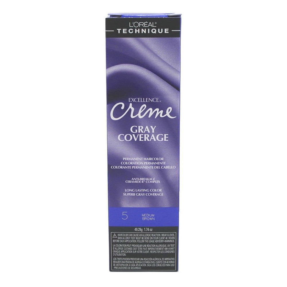 Loreal Excel Creme Color, 5 Medium Brown Hair color, 1.74 Oz
