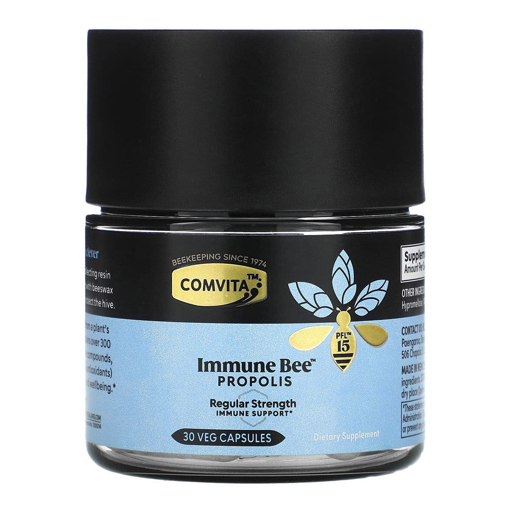Comvita Immune Bee Propolis, Regular Strength Immune Support PFL15 Veg Capsules, 30 Ea