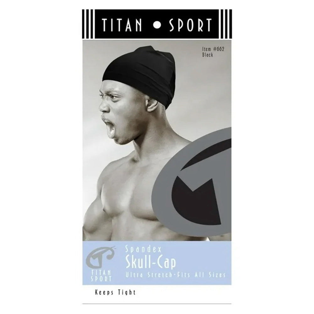 Titan Spandex Skull Cap Black 11662 Fits All Sizes Assorted 1Ea