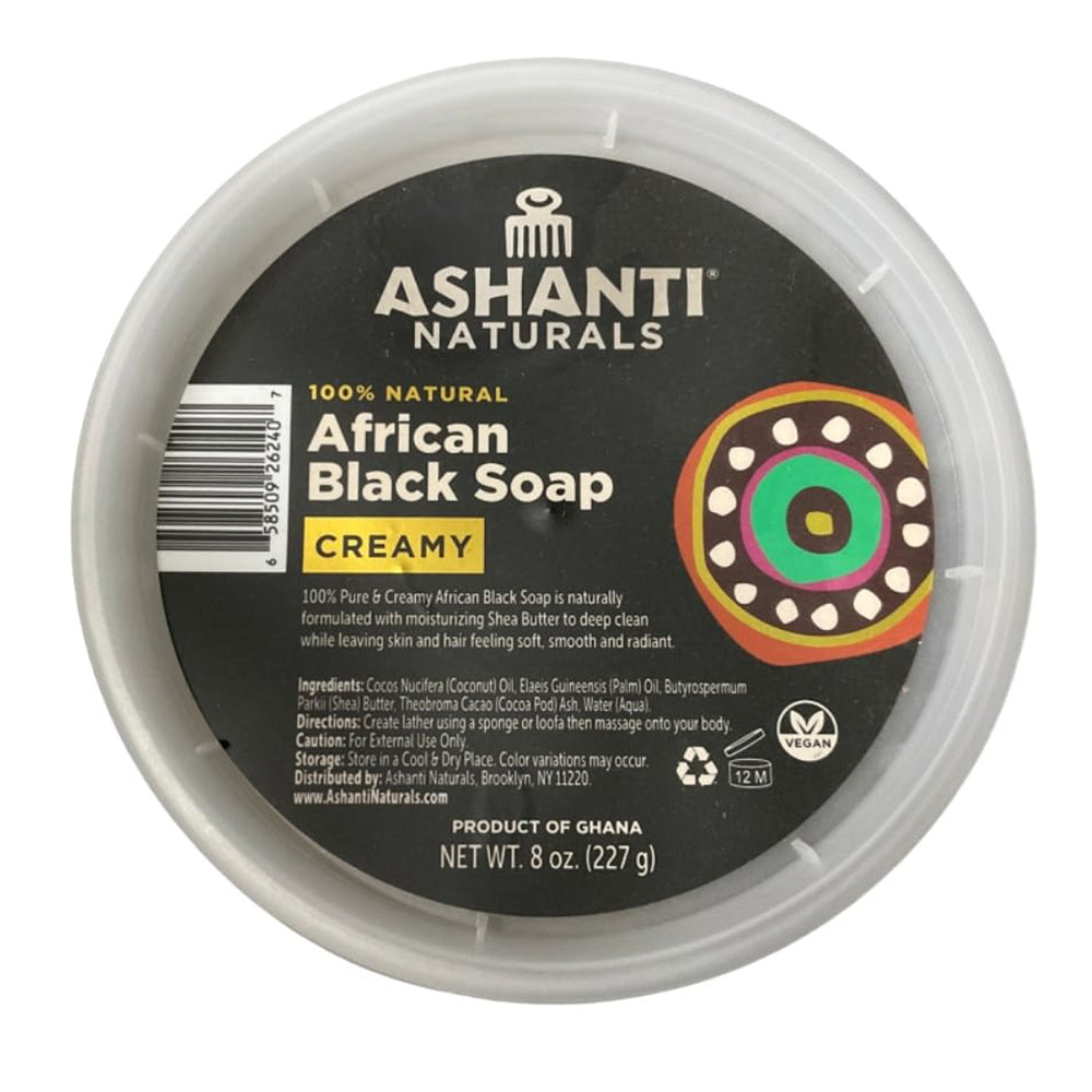 Ashanti Naturals Deep Cleansing Detoxifies Skin Treats Acne African Black Soap Paste 8Oz (227g)