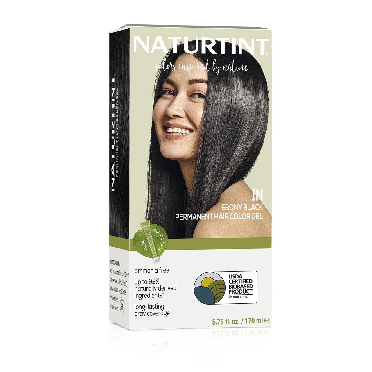 Naturtint 1N- Ebony Black Permanent Hair Colorant - 5.75 Oz