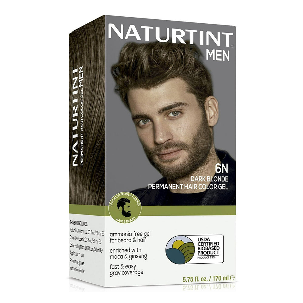 Naturtint 6N Dark Blonde Mens Permanent Ammonia Free Hair Color Gel 5.75Oz (170ml)