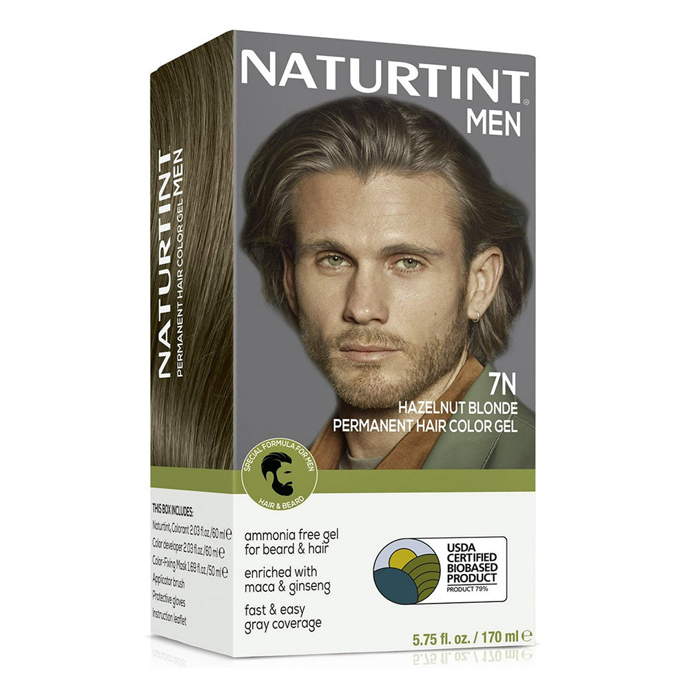 Naturtint 7N Hazelnut Blonde Mens Permanent Hair Color GelEasy Gray Coverage 5.75Oz (170ml)