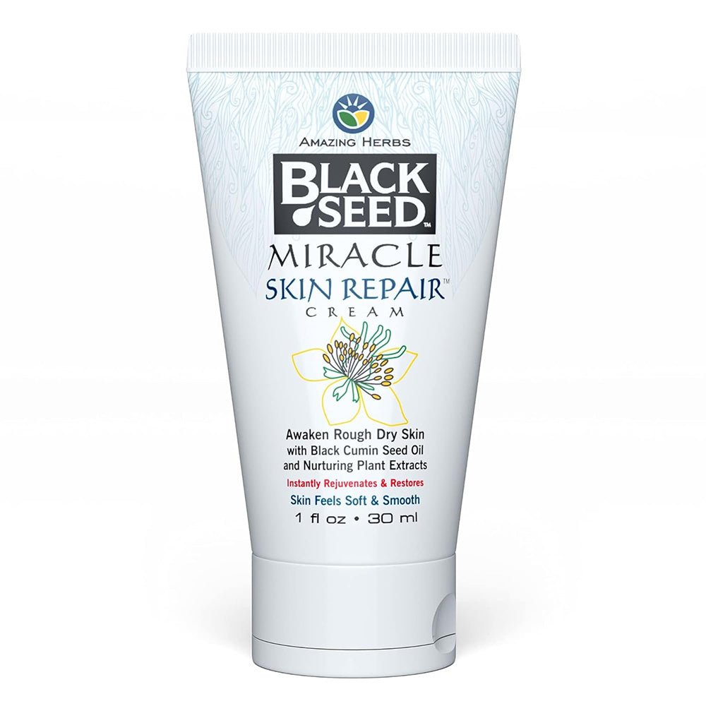 Amazing Herbs Black Seed Miracle Skin Repair Cream for Targeted Skin Recovery 1Oz (30ml)