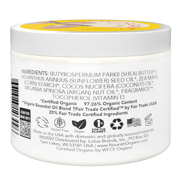 Nourish Organic Argan & Shea Butter For Healthy Skin, 5.2 Oz