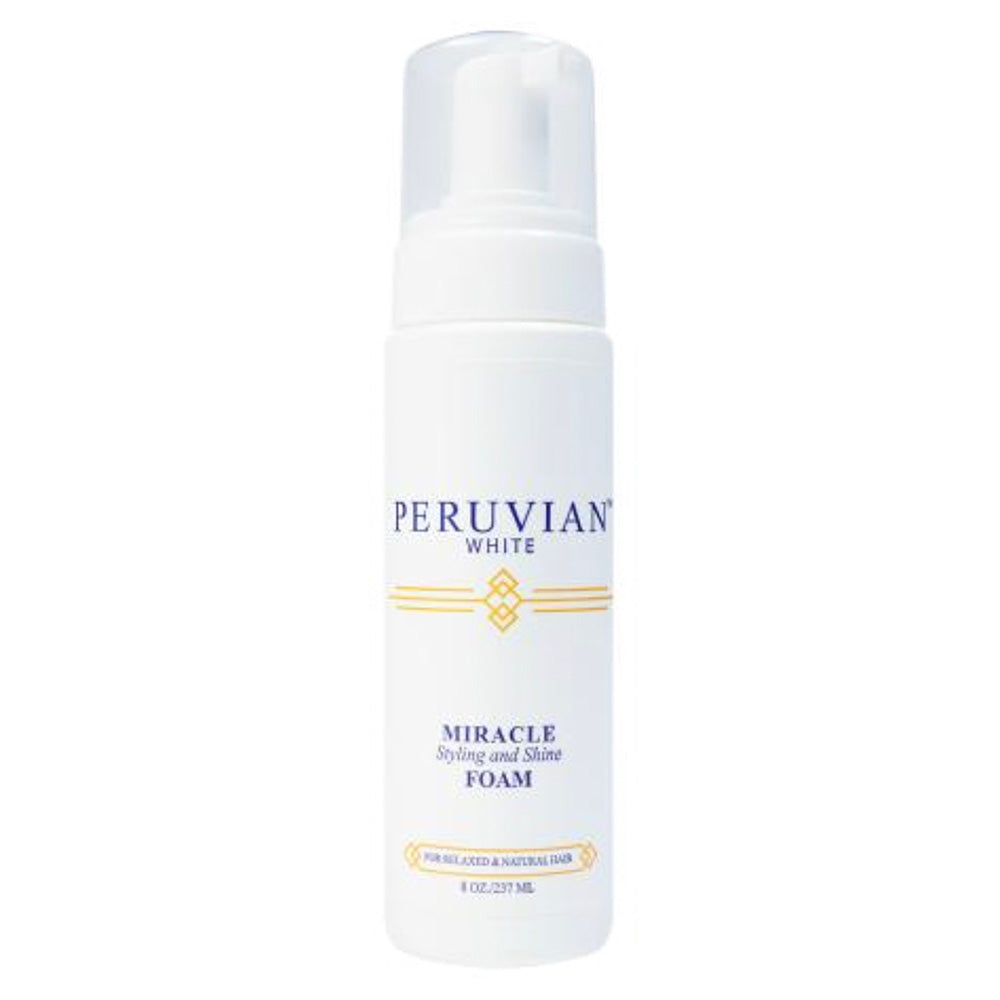 Peruvian White Miracle Styling and Shine Foam for Natural Hair 8Oz (237ml)