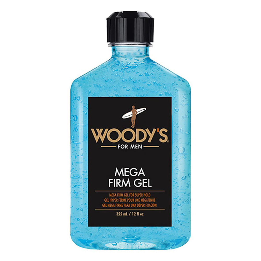 Woodys Mega Firm Hair Styling Gel for Men, 12 Oz