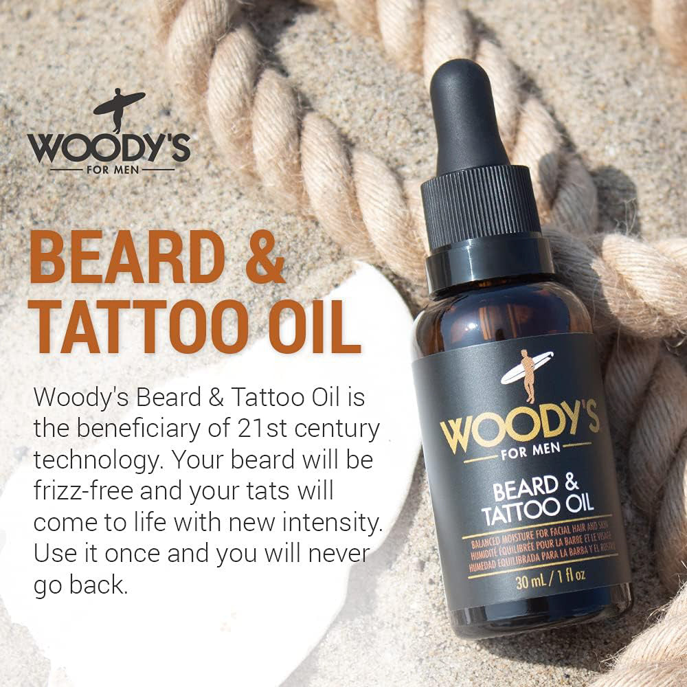 Woodys for Men Beard and Tattoo Oil, 1 Oz