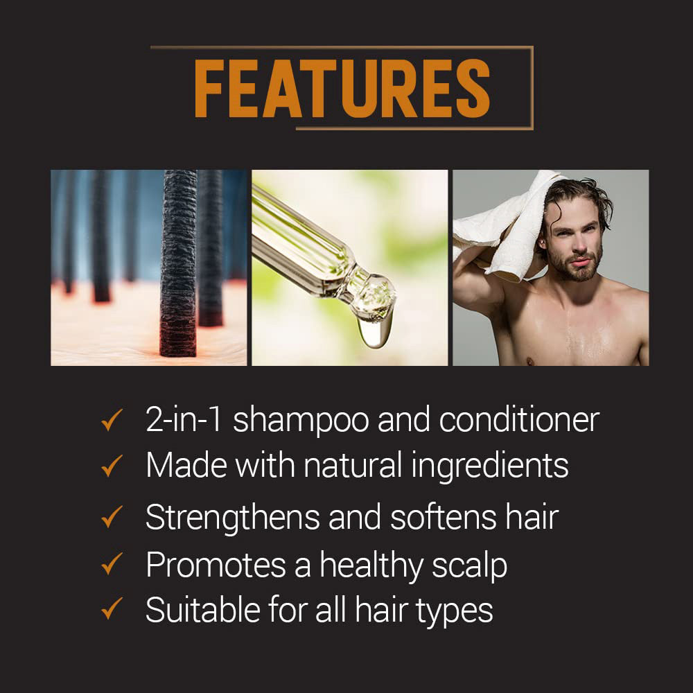 Woodys for Men 2 in 1 Thickening Shampoo and Conditioner, 12 Oz