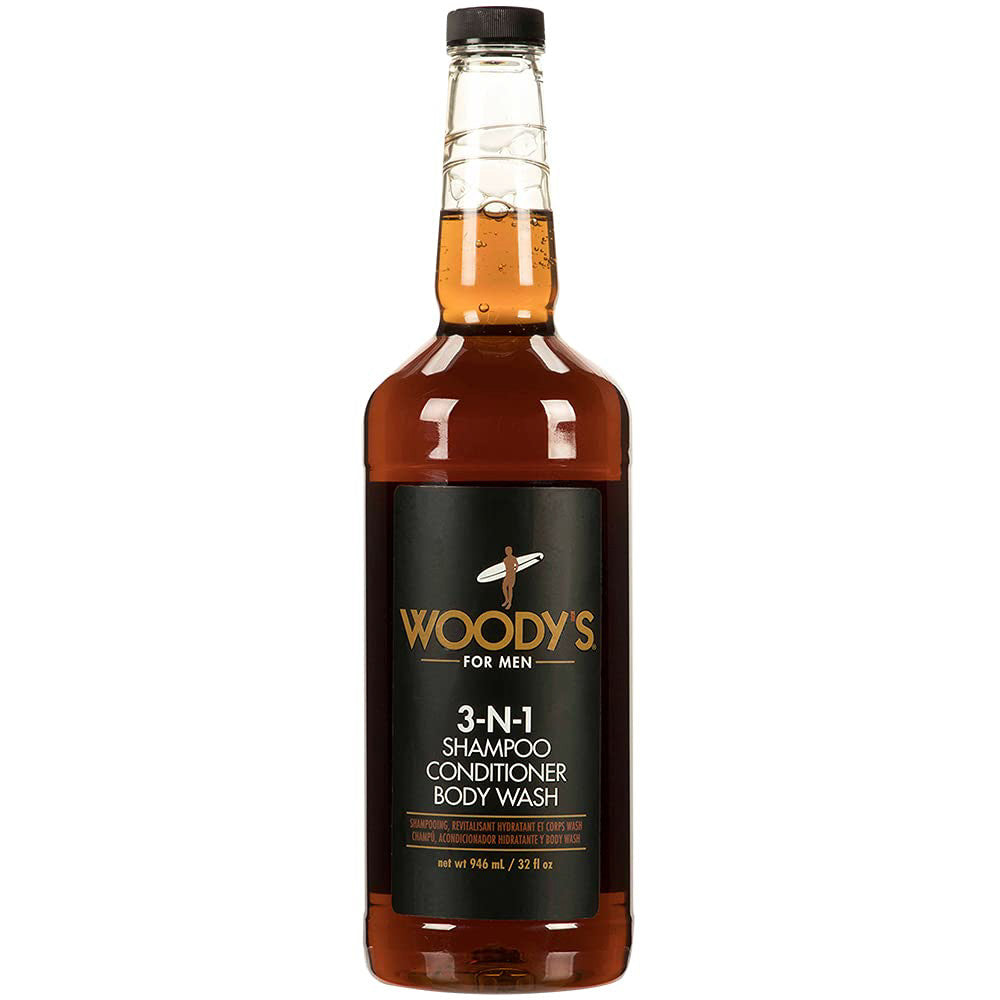 Woodys for Men 3 in 1 Shampoo, Conditioner and Body Wash, 32 Oz