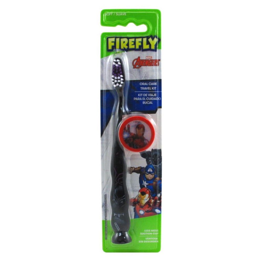 Firefly Avengers Kids Toothbrush with Cap Soft Bristles 1Ea, Pack of 12